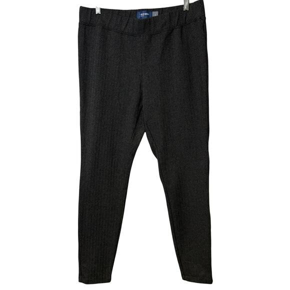 Old Navy Women's Stevie Pants Pull‎ On Pants Elastic Stretch Large Gray Chevron - Picture 1 of 6